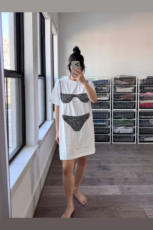 Nikki Chasin Florida Woman Appliqué Dress - Black Floral