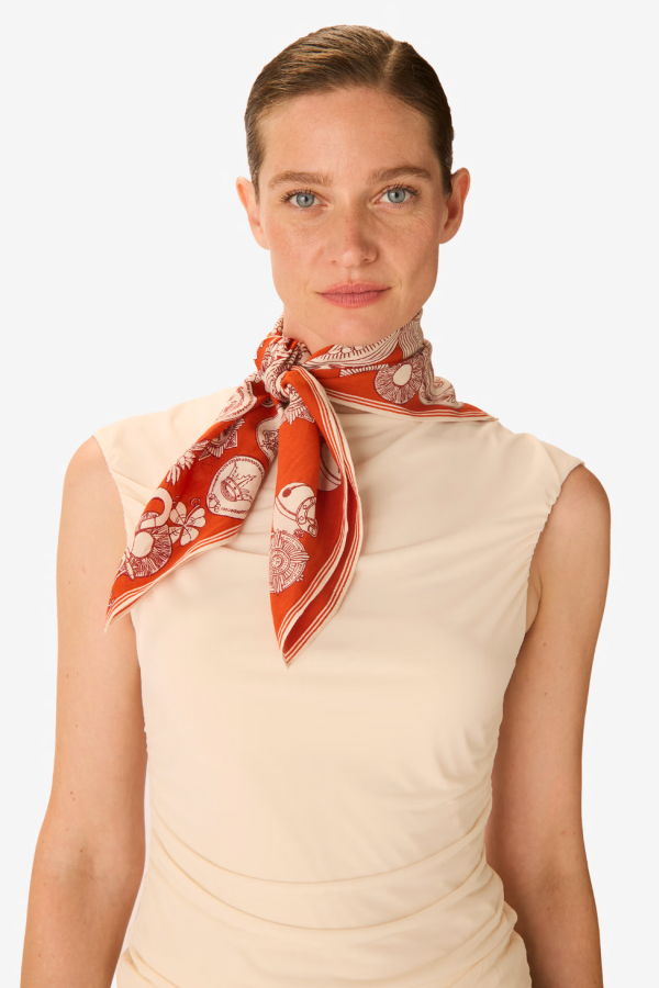 Inouitoosh Square 65 Octopus Scarf - Red