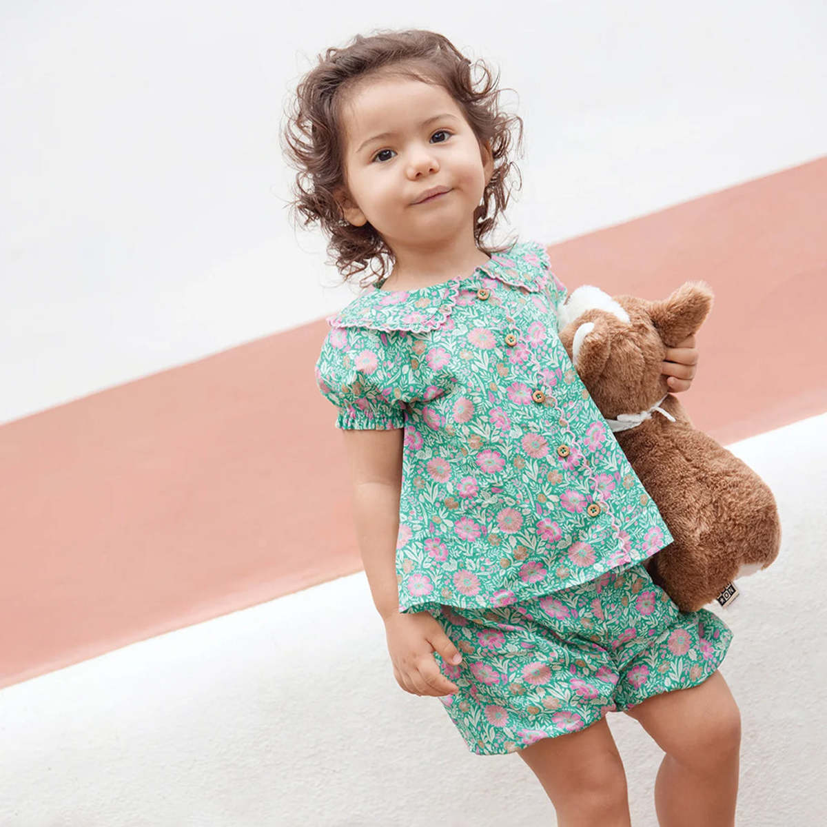 KIDS Bonton Baby Bombe Shorts Prelude Floral Print - Green - Image 4 of 6