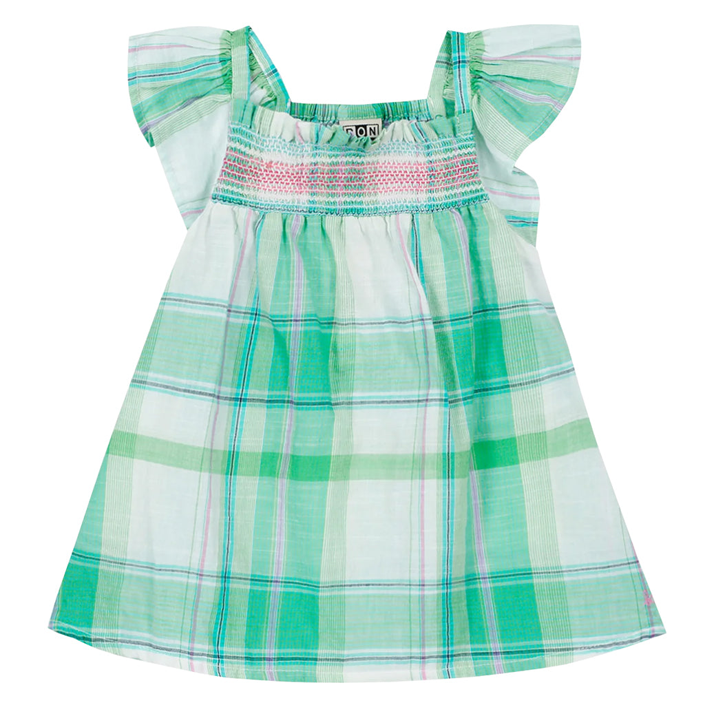 green plaid baby dress The Children's Place Baby Girls Matching Family Bow Plaid Satin Fit And Flare Dress | Size 9-12 M | Green