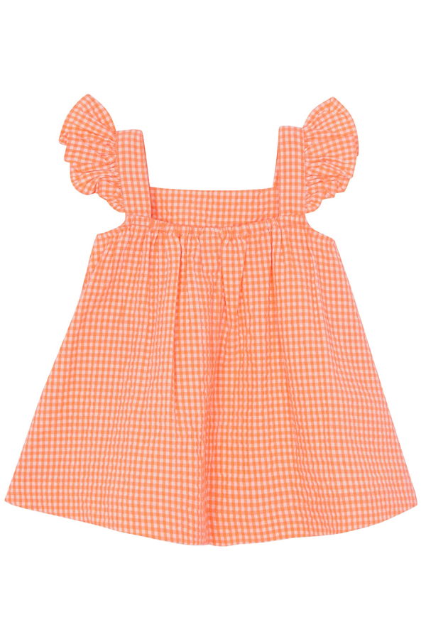 KIDS Bonton Nadine Gingham Dress - Orange