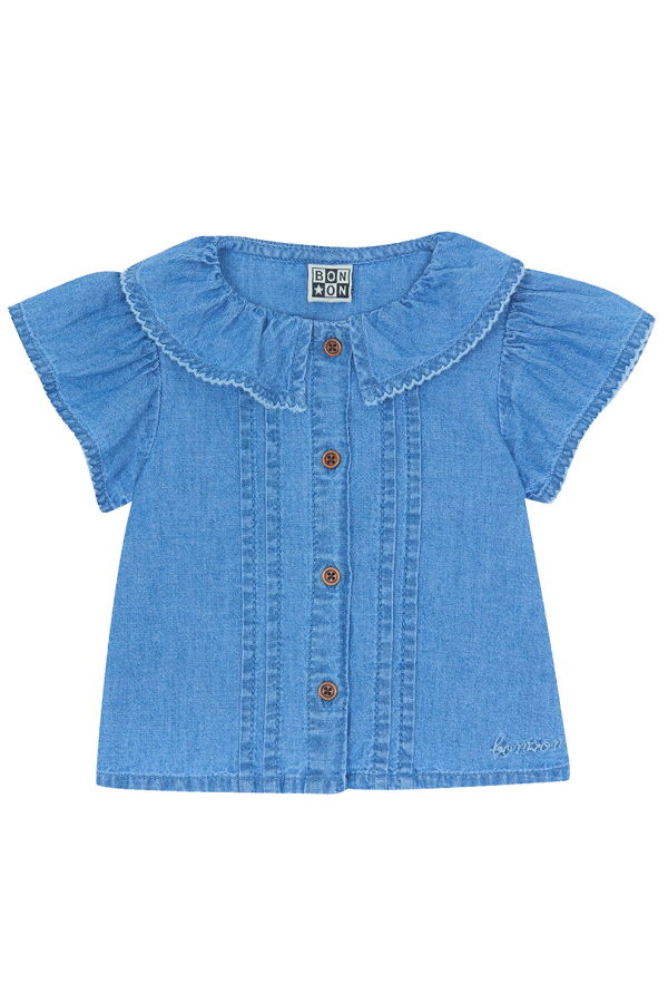 KIDS Bonton Baby Nancy Chambray Blouse - Blue