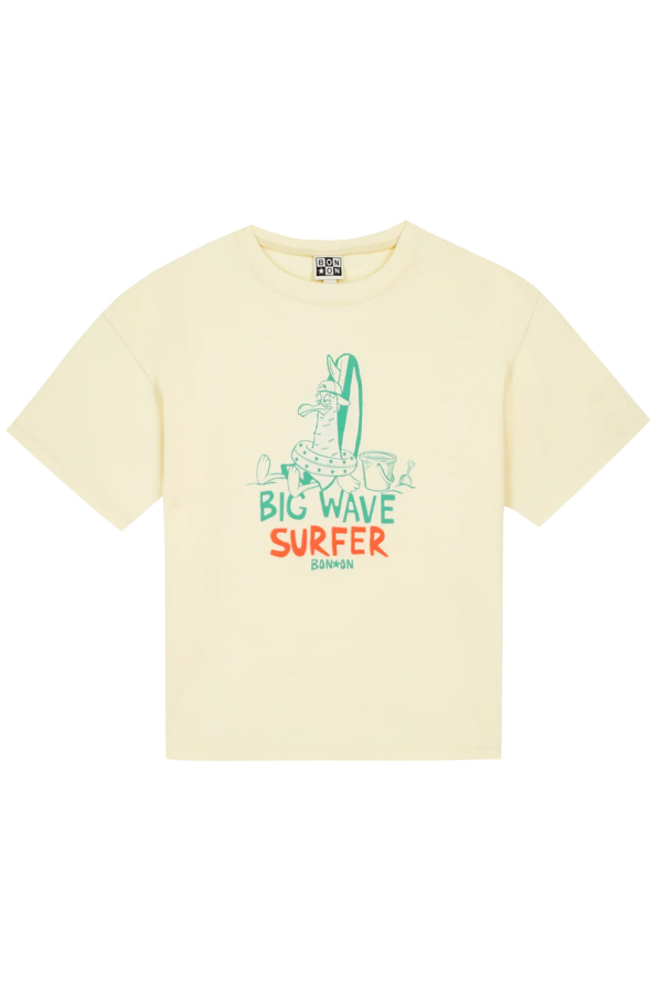 KIDS Bonton Livo Big Wave Print Tee - Cream