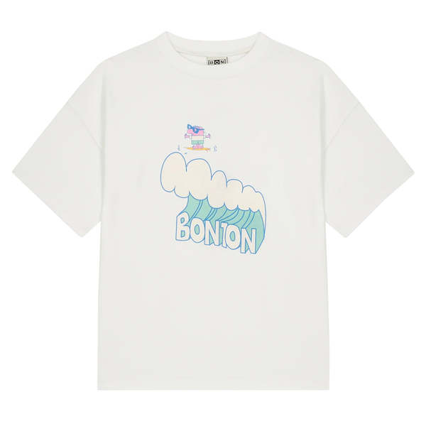 KIDS Bonton Livo Wave Print T-shirt - Ecru White KIDS Bonton Livo Wave Print T-shirt - Ecru White
