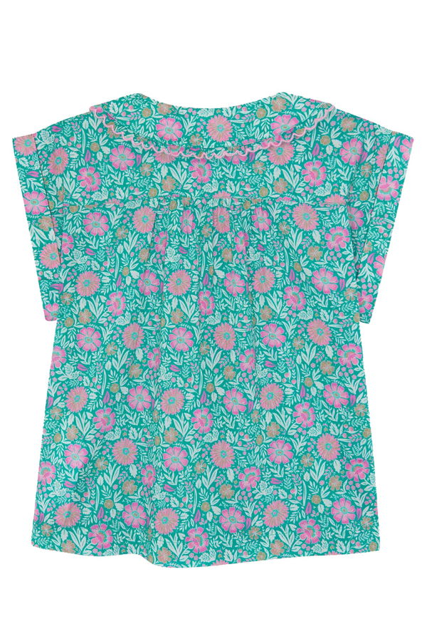 KIDS Bonton Lorelei Floral Print Blouse - Green