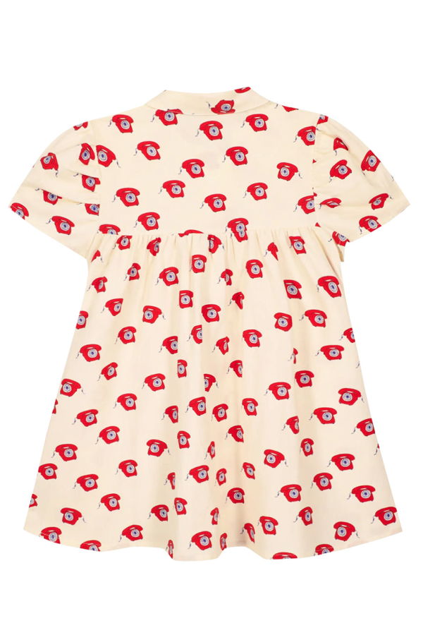 KIDS Bonton Lulu Dress Phone Print Dress - Cream