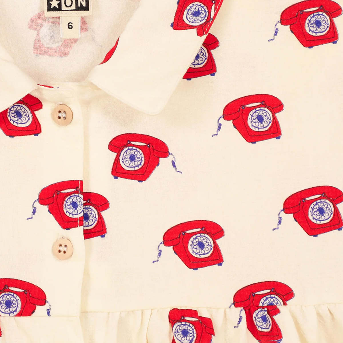 KIDS Bonton Lulu Dress Phone Print Dress - Cream - Image 3 of 6