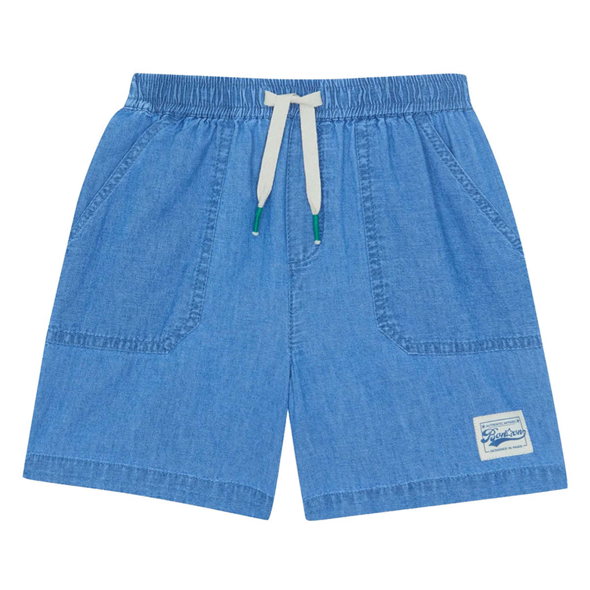 KIDS Bonton Naples Chambray Shorts - Blue - Image 1 of 4