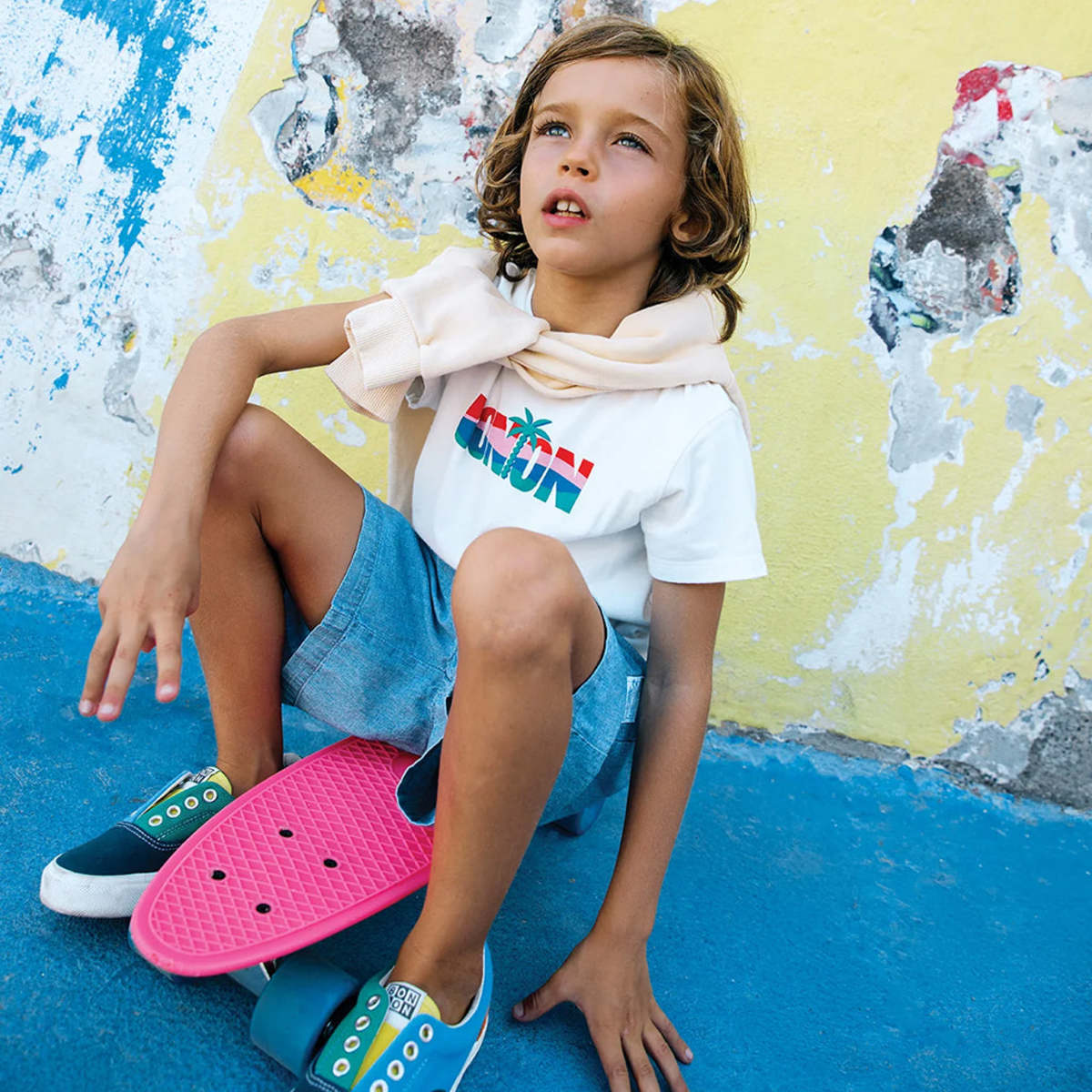 KIDS Bonton Naples Chambray Shorts - Blue - Image 3 of 4