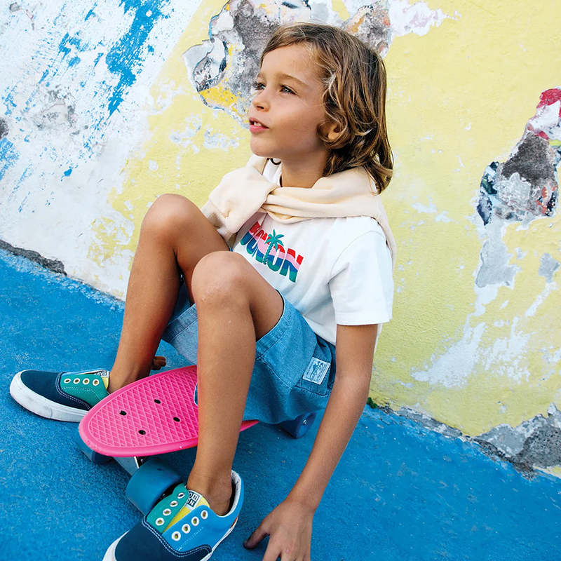 KIDS Bonton Naples Chambray Shorts - Blue