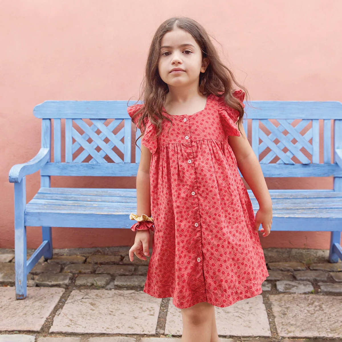 KIDS Bonton Nonna Dress - Red - Image 4 of 8