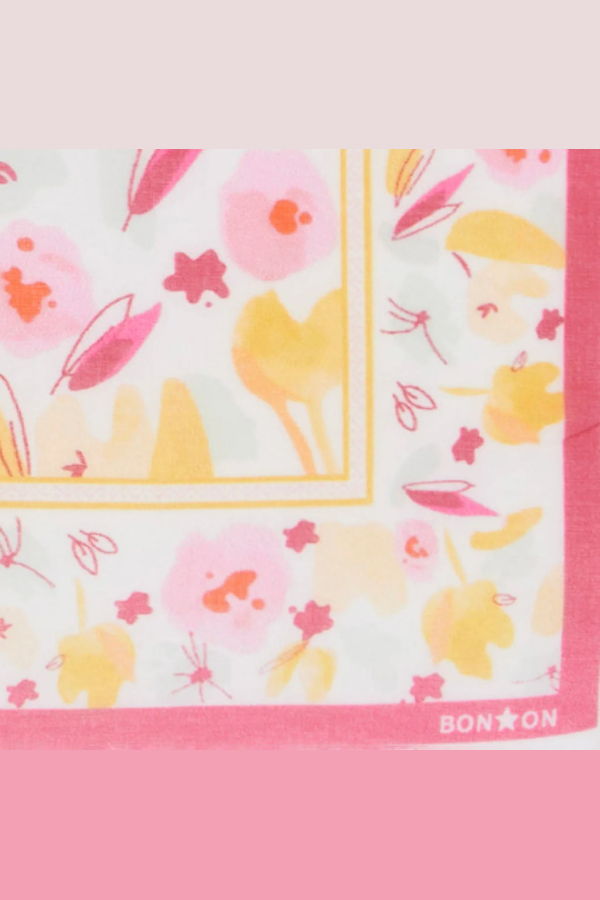 KIDS Bonton Josephine Floral Print Bandana Scarf - Pink