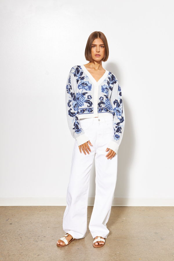 Line the Label Polly in Bluebell Bouquet Cardigan