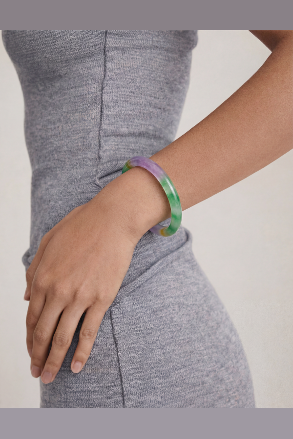 Seree Field Jade Stone Bangle - Multicolor