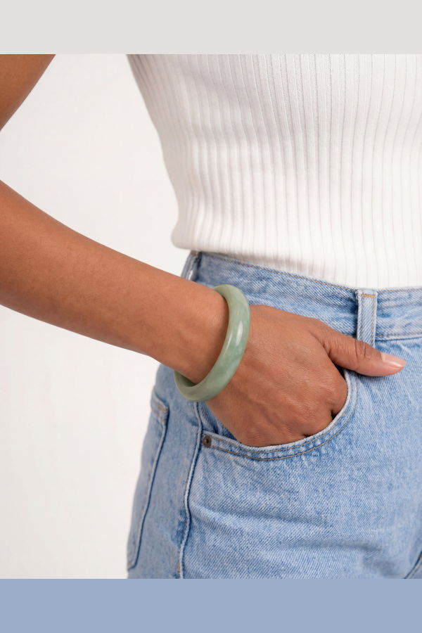 Seree Tennis Opaque Jade Stone Bangle