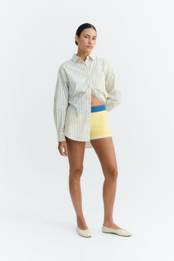 Thinking MU Custard Rudy Knitted Shorts - Yellow