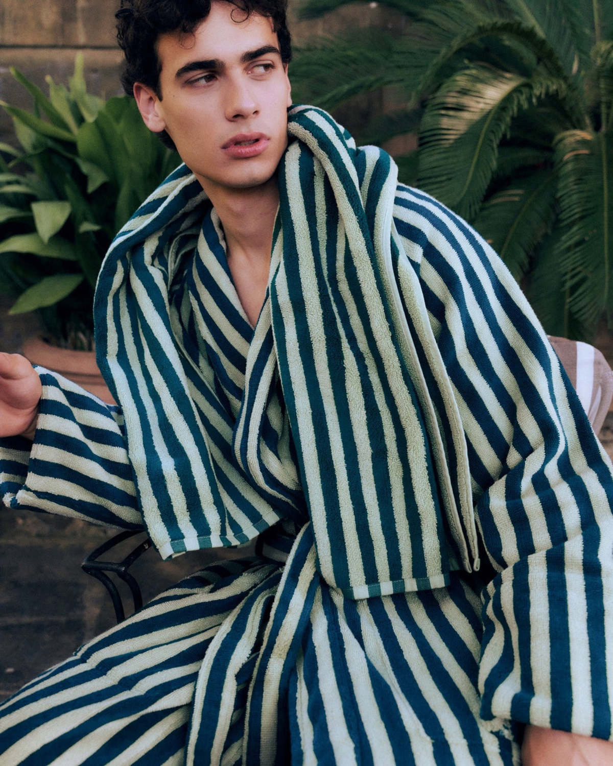 Bongusta Naram Bathrobe - Seafoam + Deep Teal - Image 2 of 2