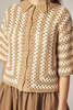 amente Hand Knit Crochet Top - Khaki/Tan - Thumbnail 3