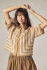 amente Hand Knit Crochet Top - Khaki/Tan - Thumbnail 4