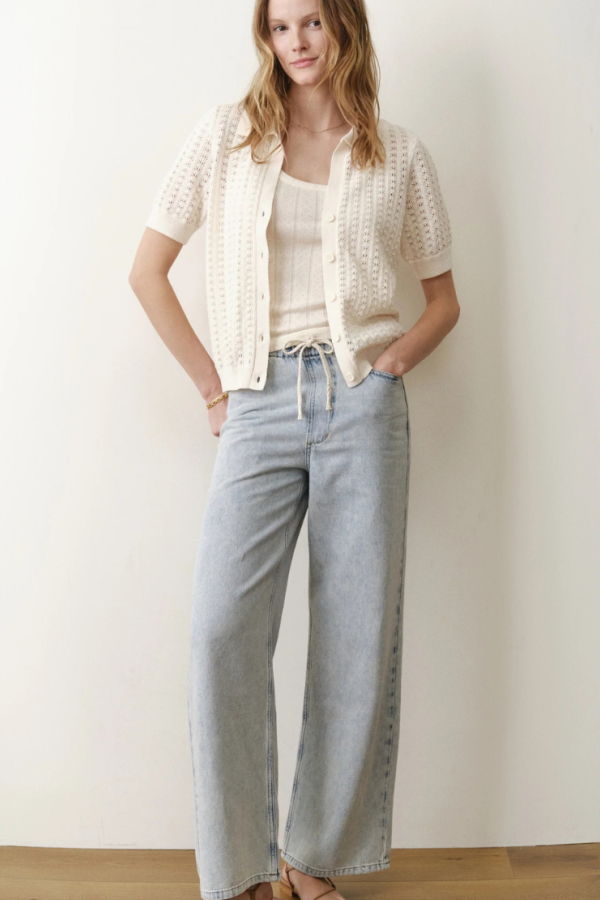 Marine Layer Piper Knit Resort Shirt - Cream