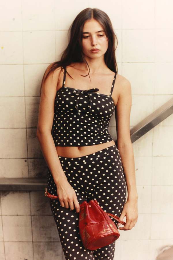 Rat Boi Tie Cami in Espresso Dot