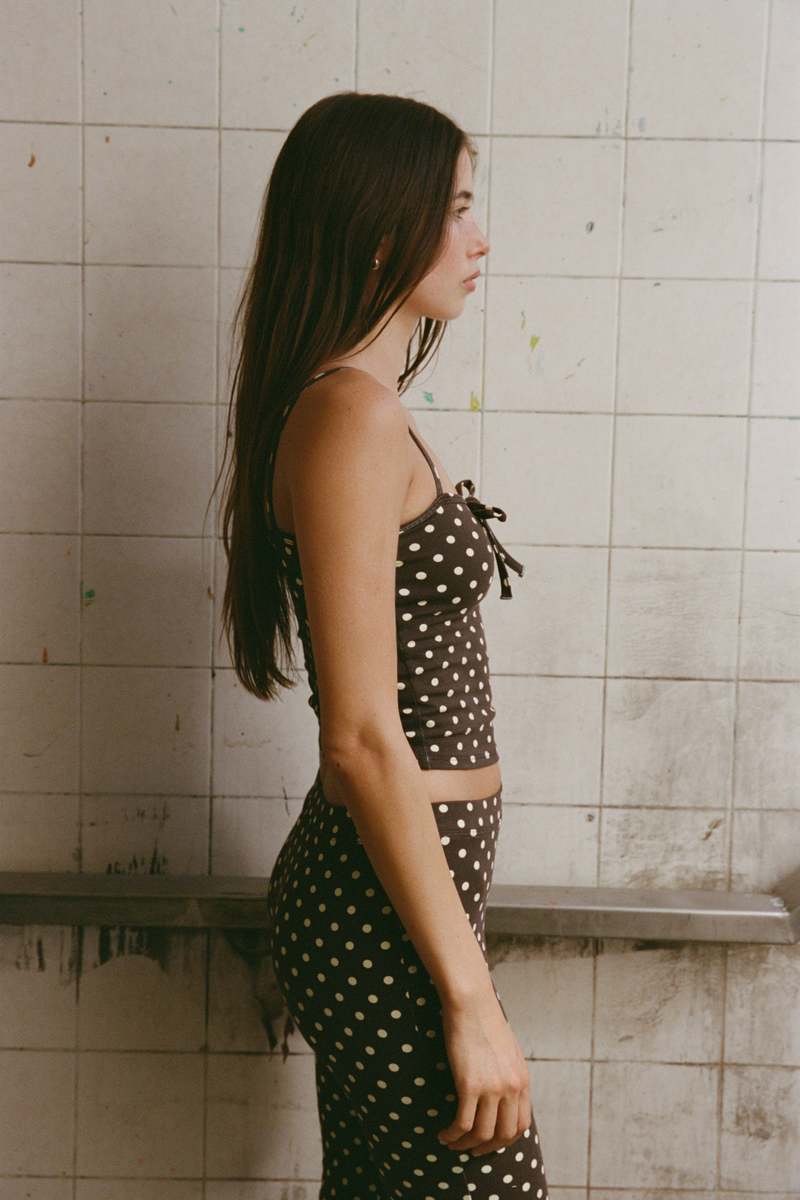 Rat Boi Tie Cami in Espresso Dot