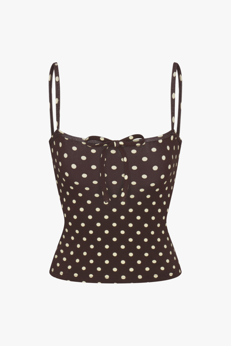 Rat Boi Tie Cami in Espresso Dot