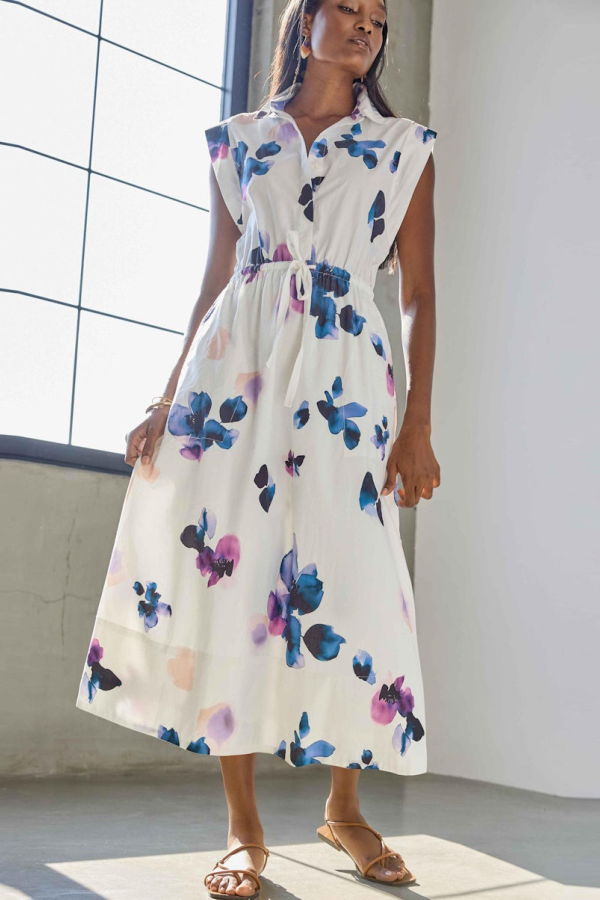 Lilla P. Gusset Sleeve Maxi Dress