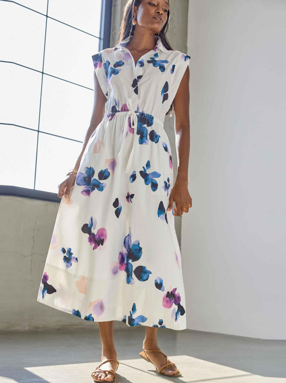 Lilla P. Gusset Sleeve Maxi Dress - Image 1 of 3