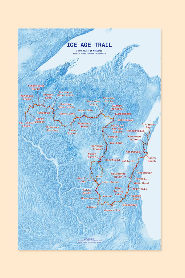 LATLONG.SHOP Ice Age Trail Print