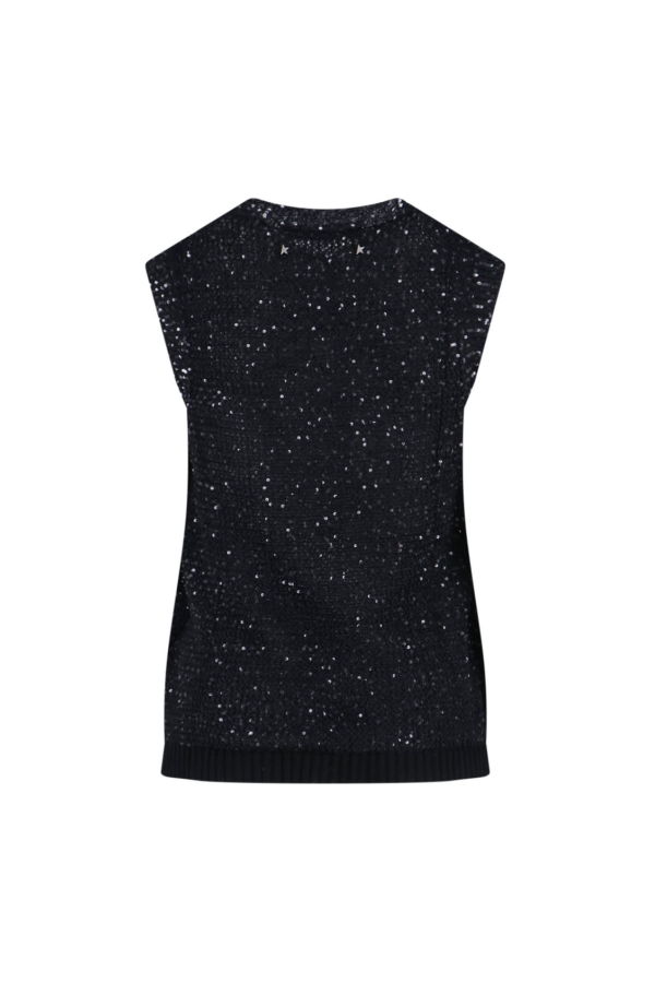 Golden Goose Sequin Knit Tank Top - Black