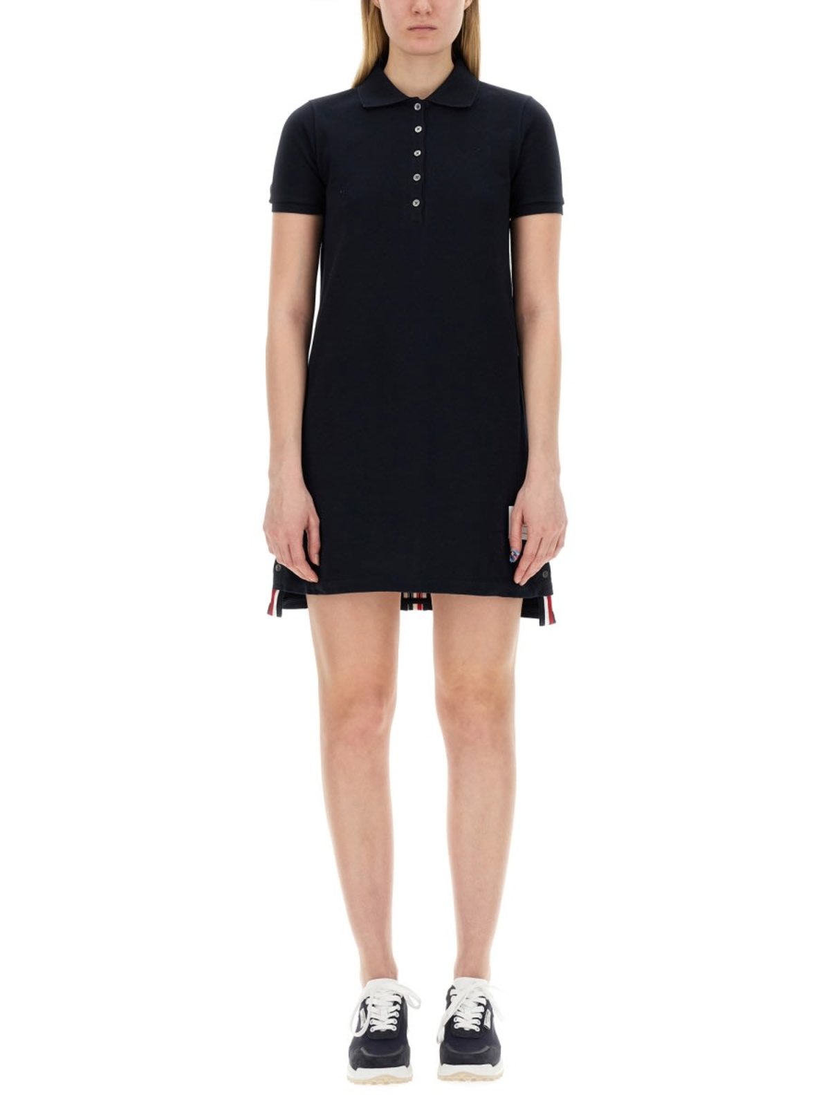 Thom Browne Cotton Pique Polo Shirt Dress - Blue - Image 1 of 4