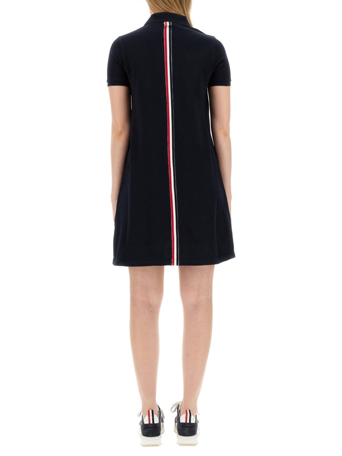 Thom Browne Cotton Pique Polo Shirt Dress - Blue - Image 3 of 4