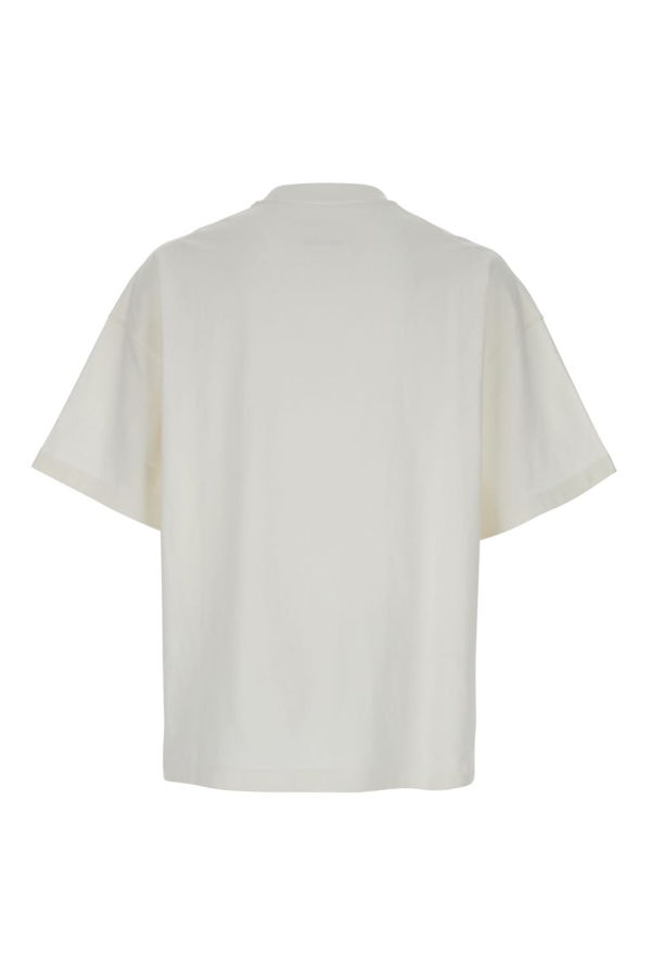 Jil Sander Crewneck T-Shirt With Front Logo Print In Cotton T-Shirt - White