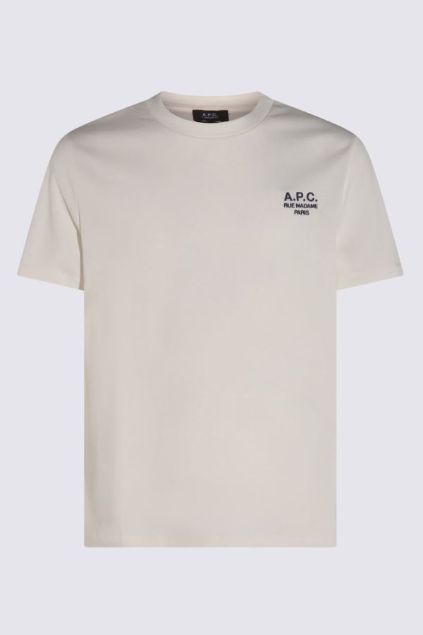 A.P.C. Cotton T-Shirt - White/Dark Navy