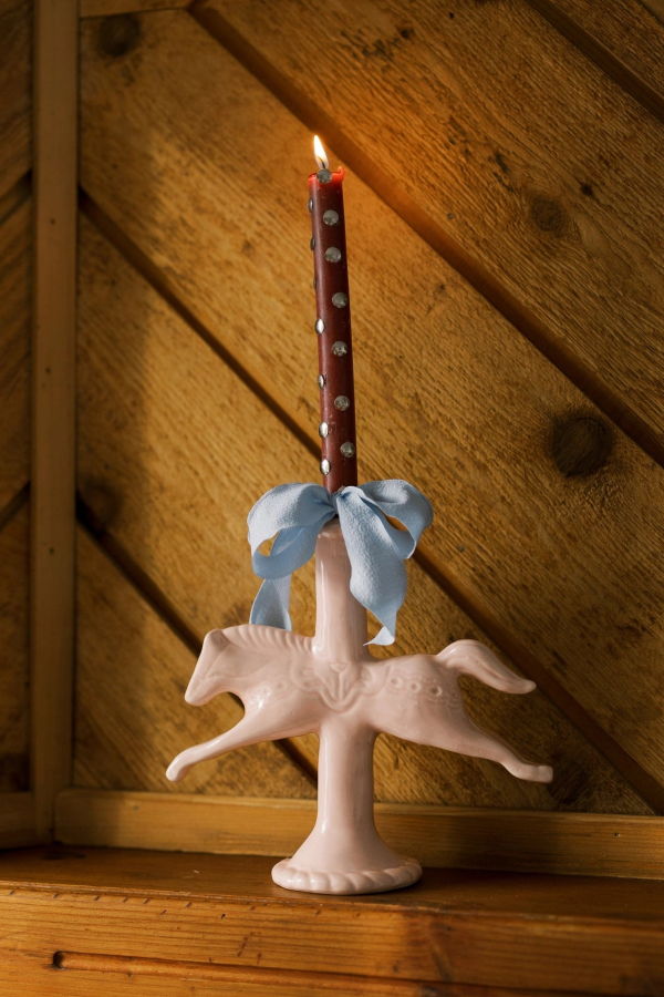 St. Bingo Dala Horse Candlestick Holder