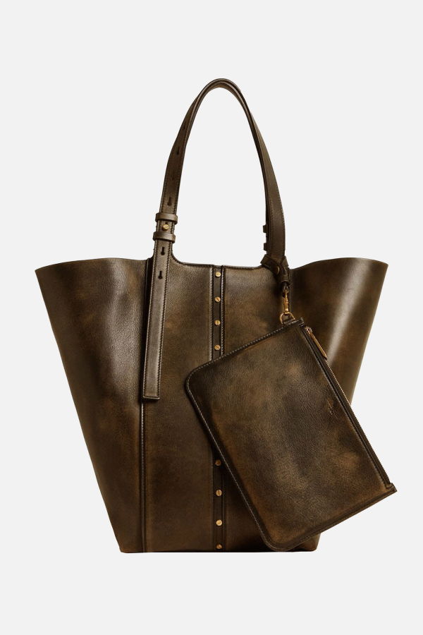 Golden Goose Vintage Shopping Bag Metal Details Shoulder Bag