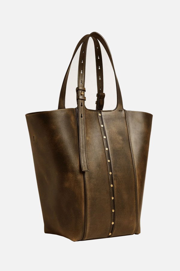 Golden Goose Vintage Shopping Bag Metal Details Shoulder Bag