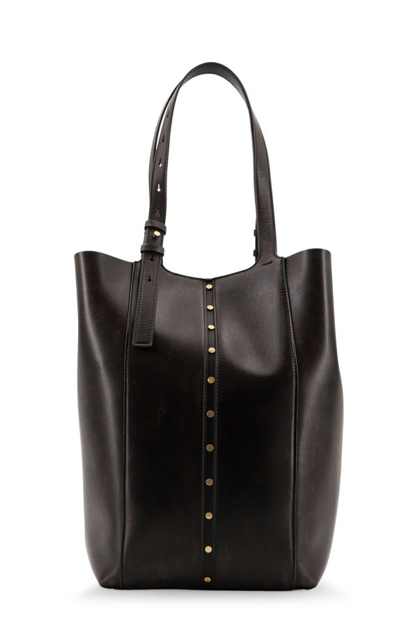 Golden Goose Shopping 24.7 Vintage Leather Shoulder Bag - Black