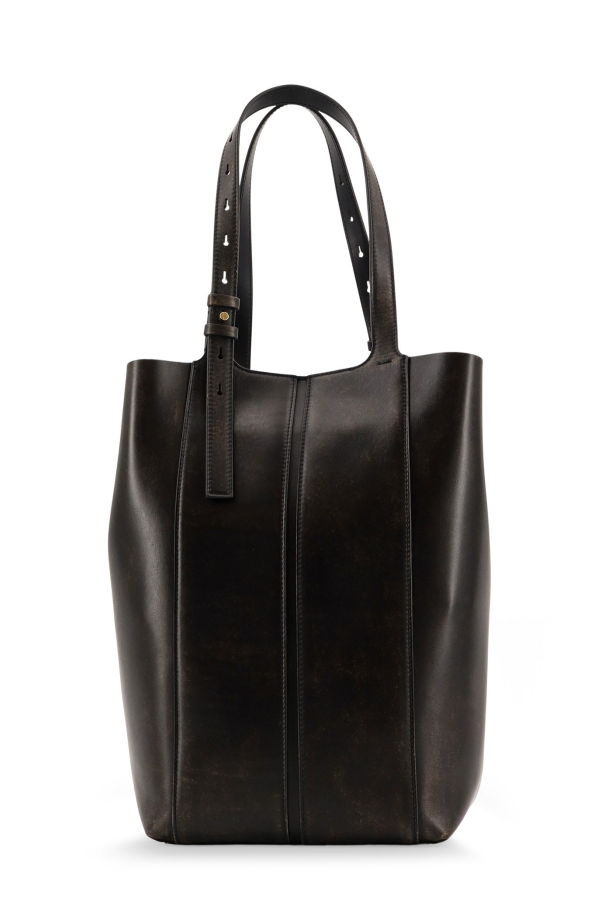 Golden Goose Shopping 24.7 Vintage Leather Shoulder Bag - Black