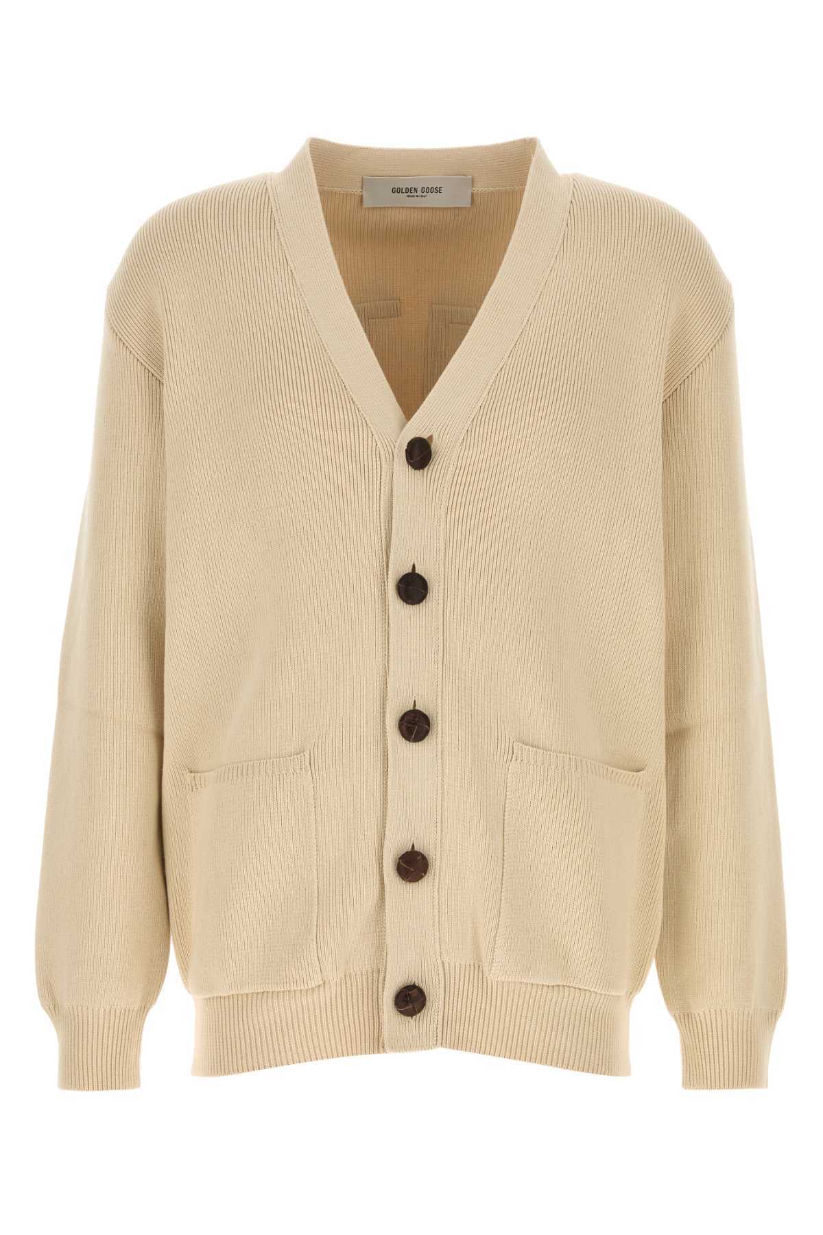 Golden Goose Stretch Cotton Blend Cardigan - Travertine - Image 1 of 2