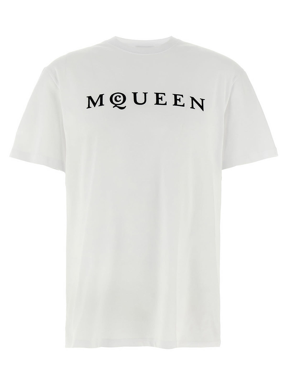 Alexander McQueen Flocked McQueen T-shirt - White/Black - Image 1 of 4