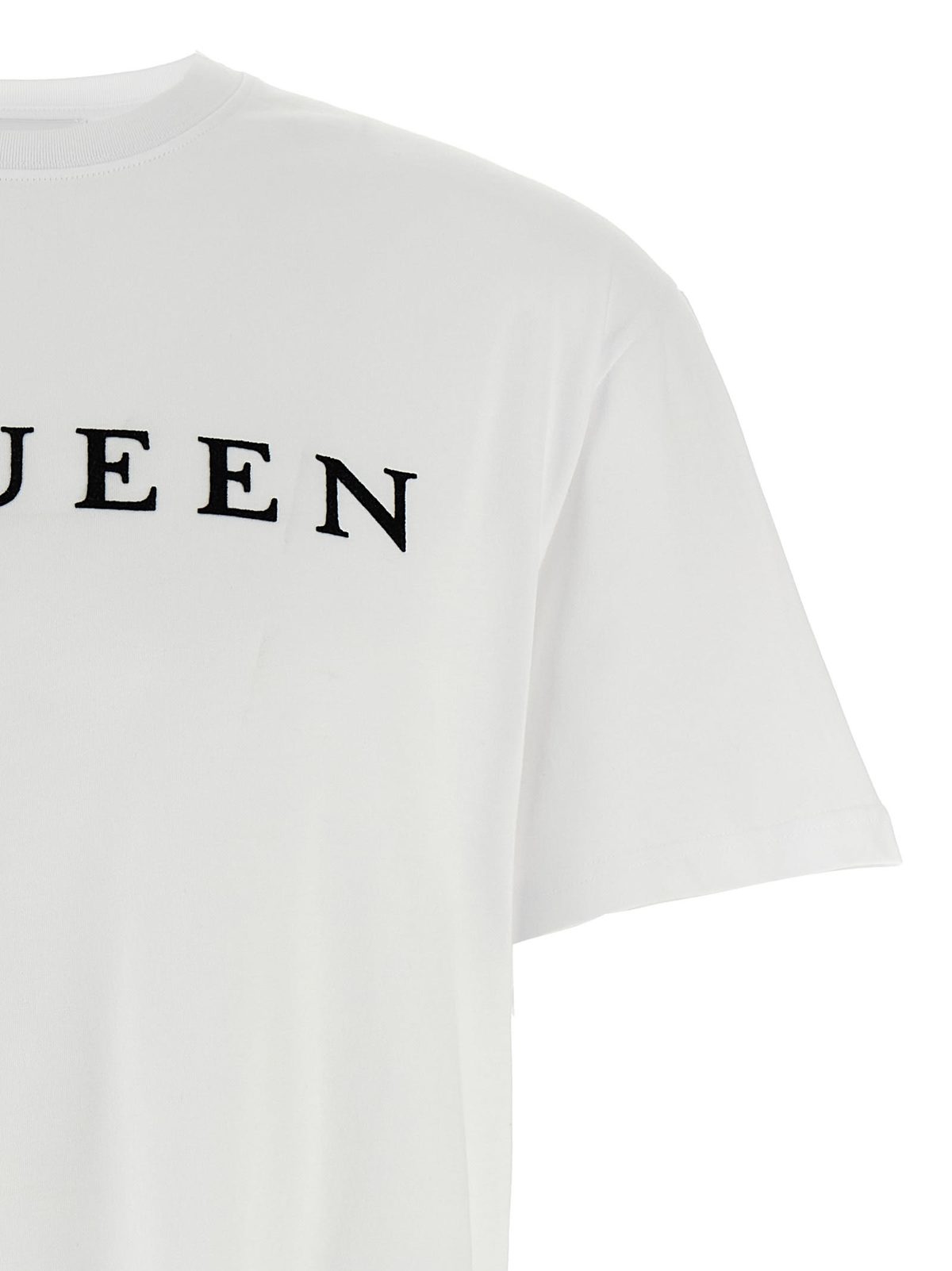 Alexander McQueen Flocked McQueen T-shirt - White/Black - Image 3 of 4