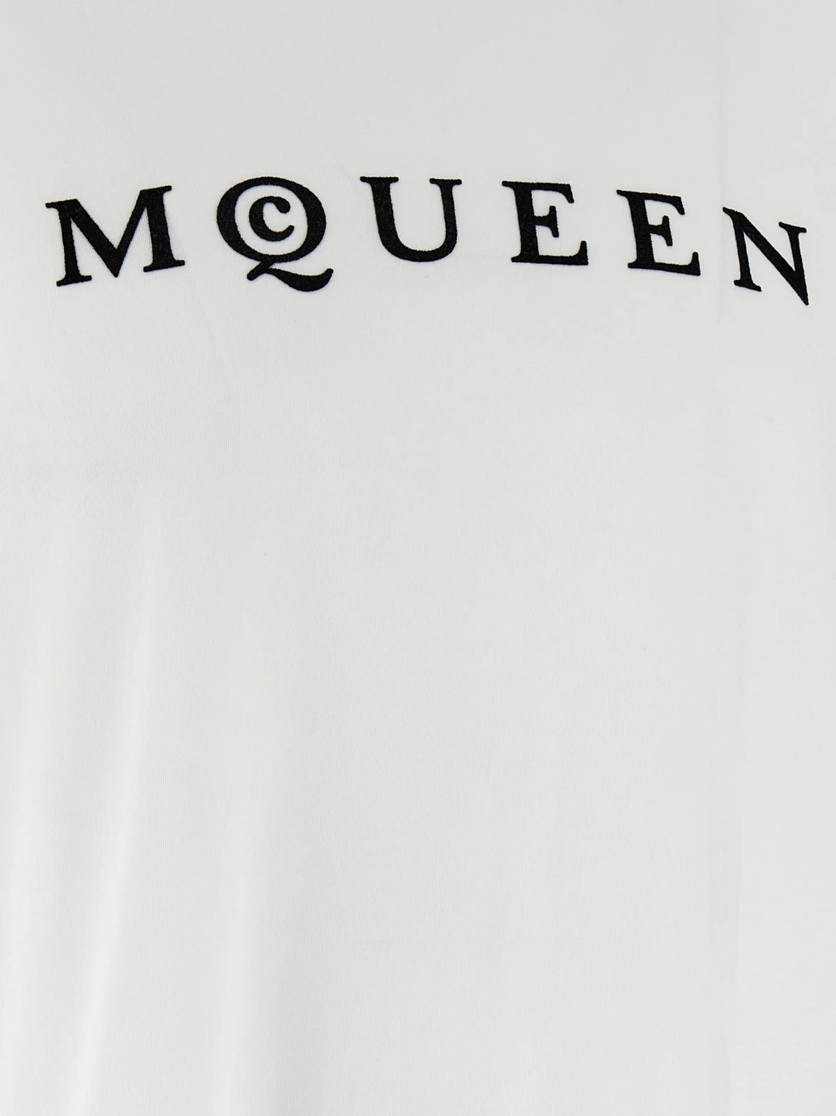 Alexander McQueen Flocked McQueen T-shirt - White/Black - Image 4 of 4
