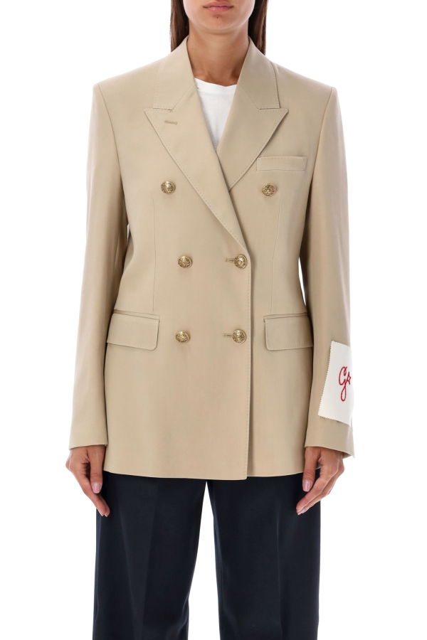 Golden Goose Double Breasted Wool Blazer - Sand