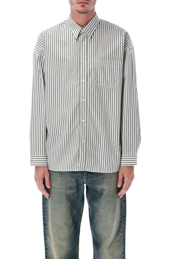Sunflower Stable Striped Cotton Poplin Shirt - Anthracite