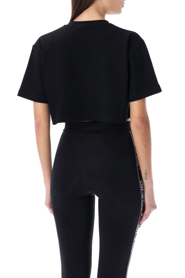 Off-White Off Stamp Rib Cropped Tee - Black