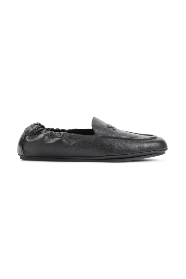 Celine Leather Triomphe Loafers - Black
