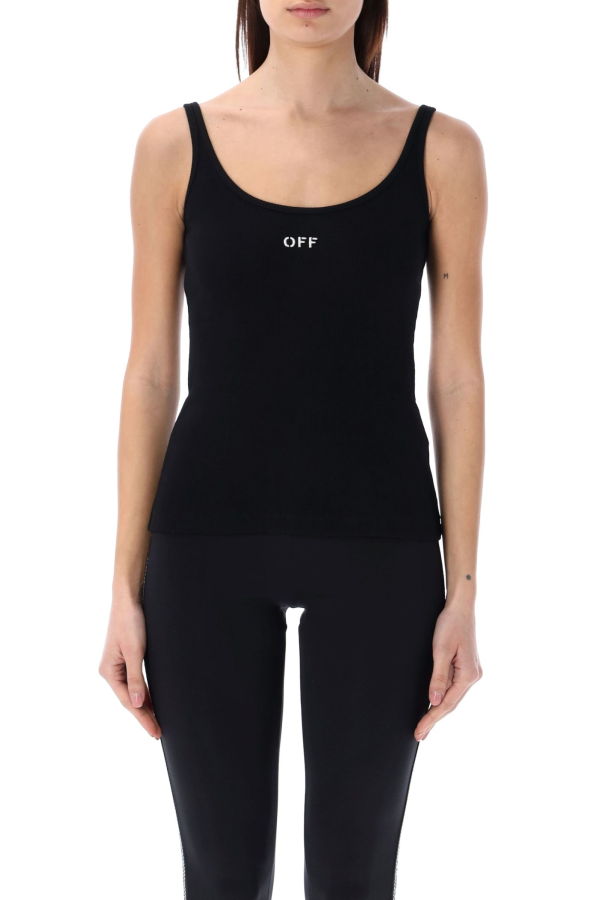 Off-White Off Stamp Rib Tank Top - Black