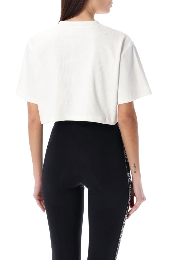 Off-White Off Stamp Rib Cropped Tee - White